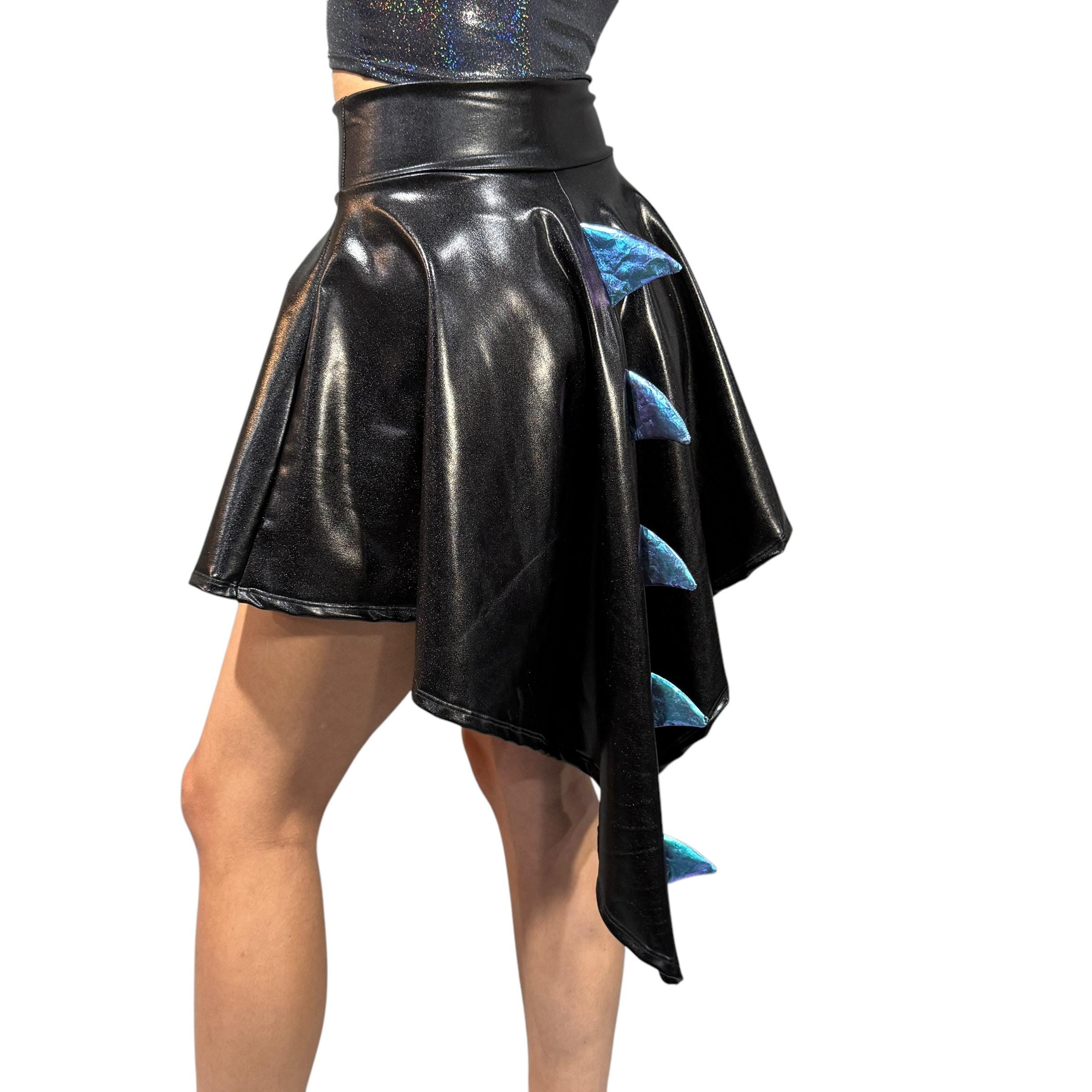 Dragon Costume Skirt | Black Dragon Tail W/ Spikes | Hi-lo Dragon