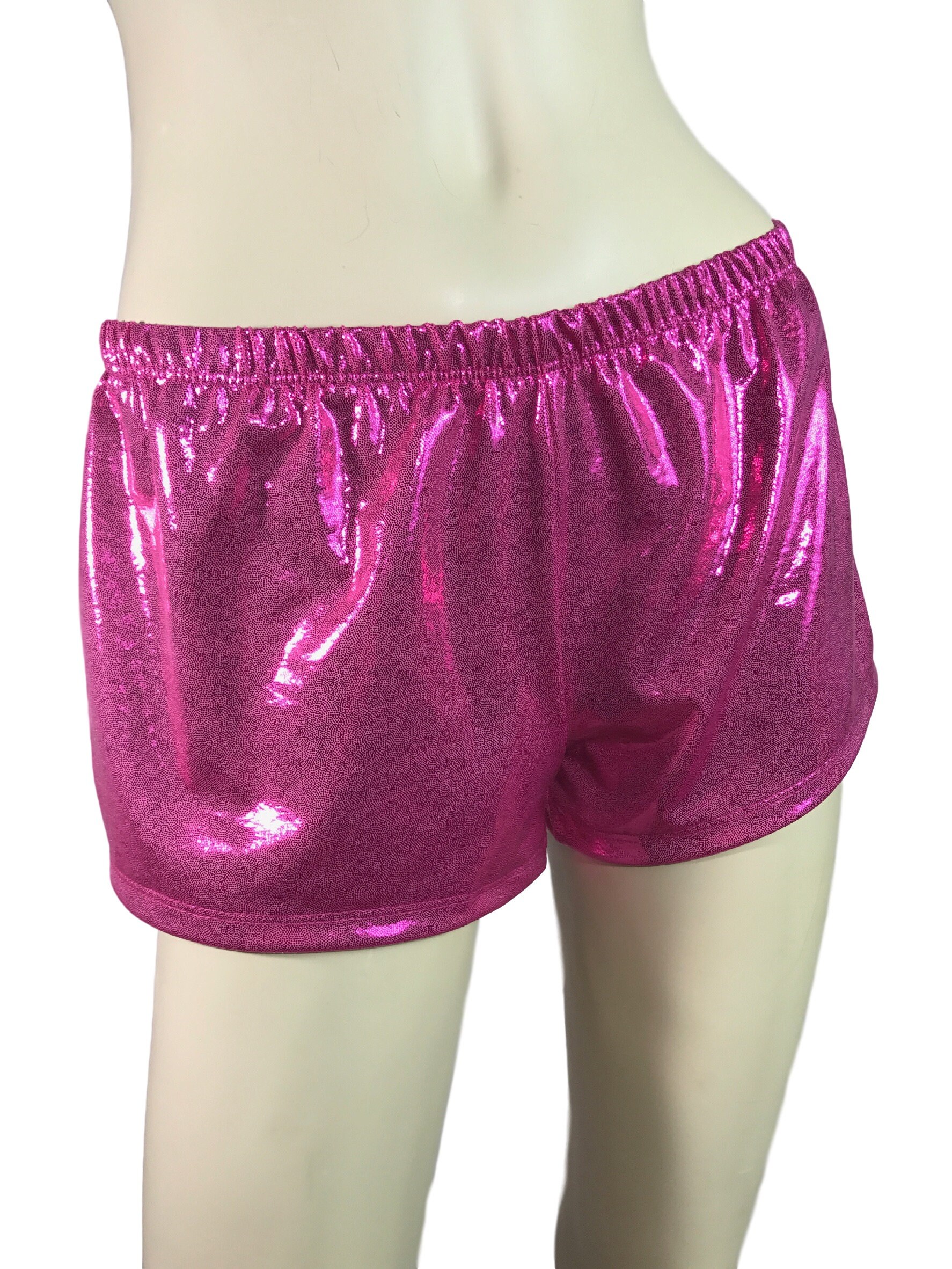 Pink Mystique Metallic Rave Shorts club or rave wear Etsy