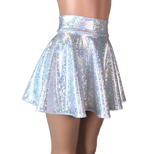 Pink Metallic Mystique High Waisted Skater Skirt Clubwear - Etsy