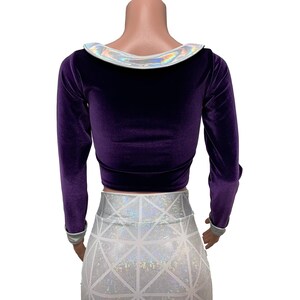 Purple Velvet Collared Crop Top - Bodycon Clubwear, Rave Wear, Boho - Etsy