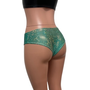 Cheeky Jade Holographic Shattered Glass Low Waist Hot Pants - Booty Shorts - Bikini Bottom - club or rave wear EDM