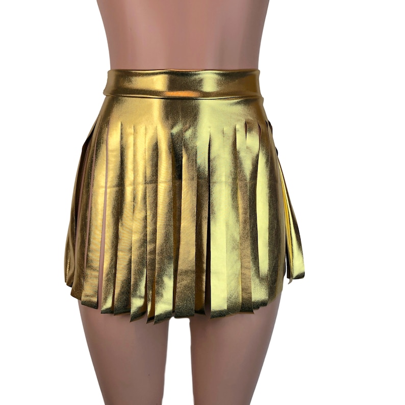 Gold Metallic Fringe Skirt Rave Clothing Performance - Etsy