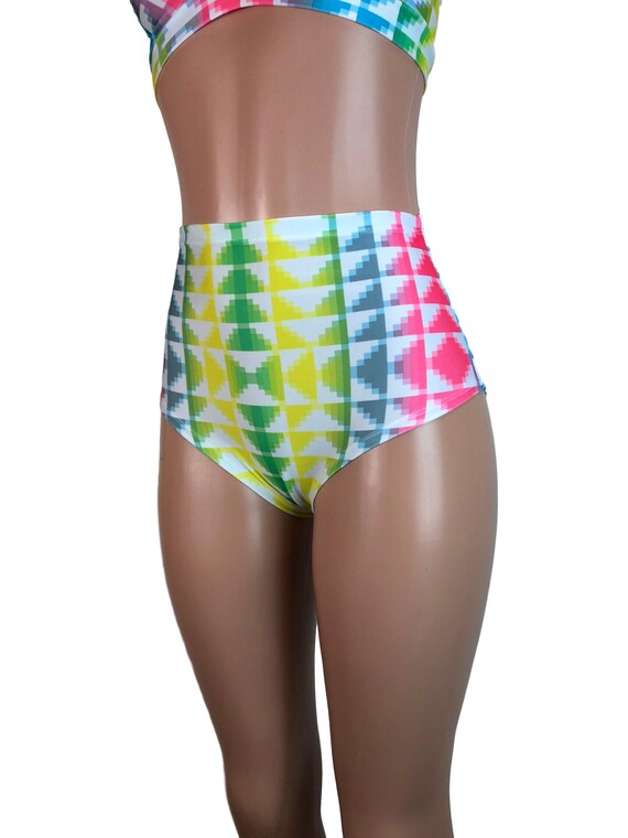 neon high waisted hot pants