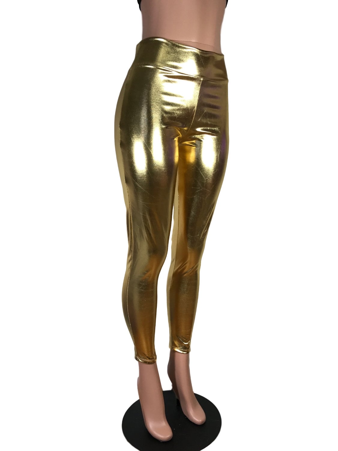 Buy online Gold Cotton Spandex Legging from Capris & Leggings for