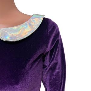 Purple Velvet Collared Crop Top - Bodycon Clubwear, Rave Wear, Boho - Etsy