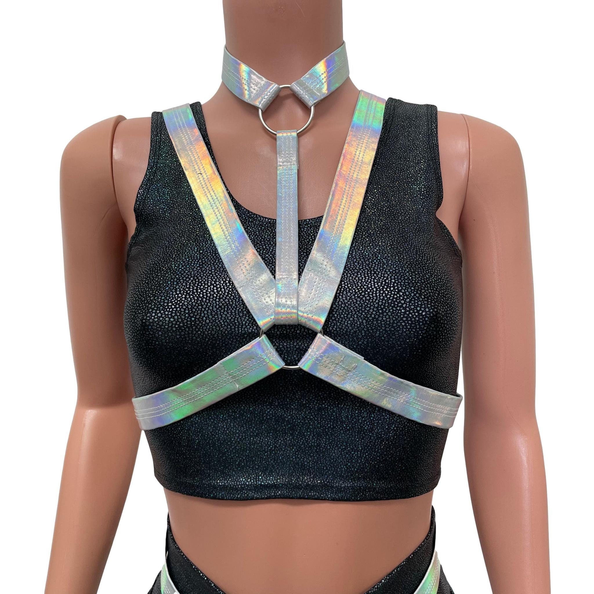 Strappy Harness Caged Bralette Womens Crop Top Punk Gothic Rave Lingerie  Body Belt (Grass Green) at  Women's Clothing store