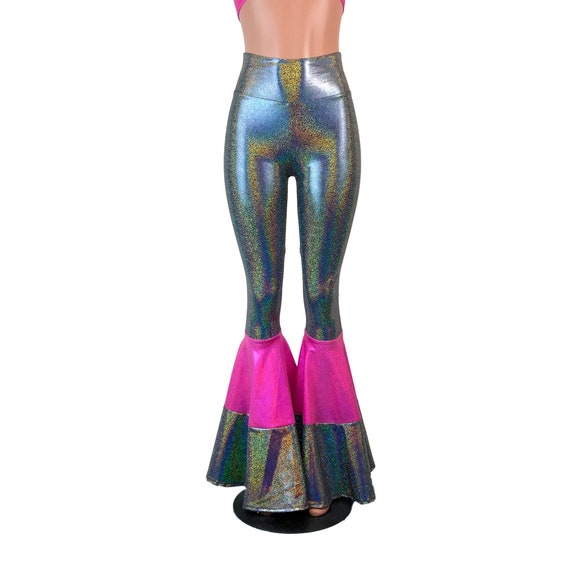 Bell Bottom Pants Tiered Flares gleaming Silver W/ Pink Sparkle Choose Your  Rise Rave Pants, Festival Clothing -  Canada