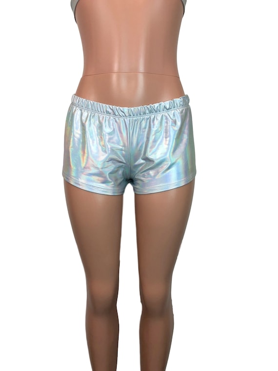 Opal Holographic Rave Shorts Holograph Booty Shorts Loose Festival Shorts 