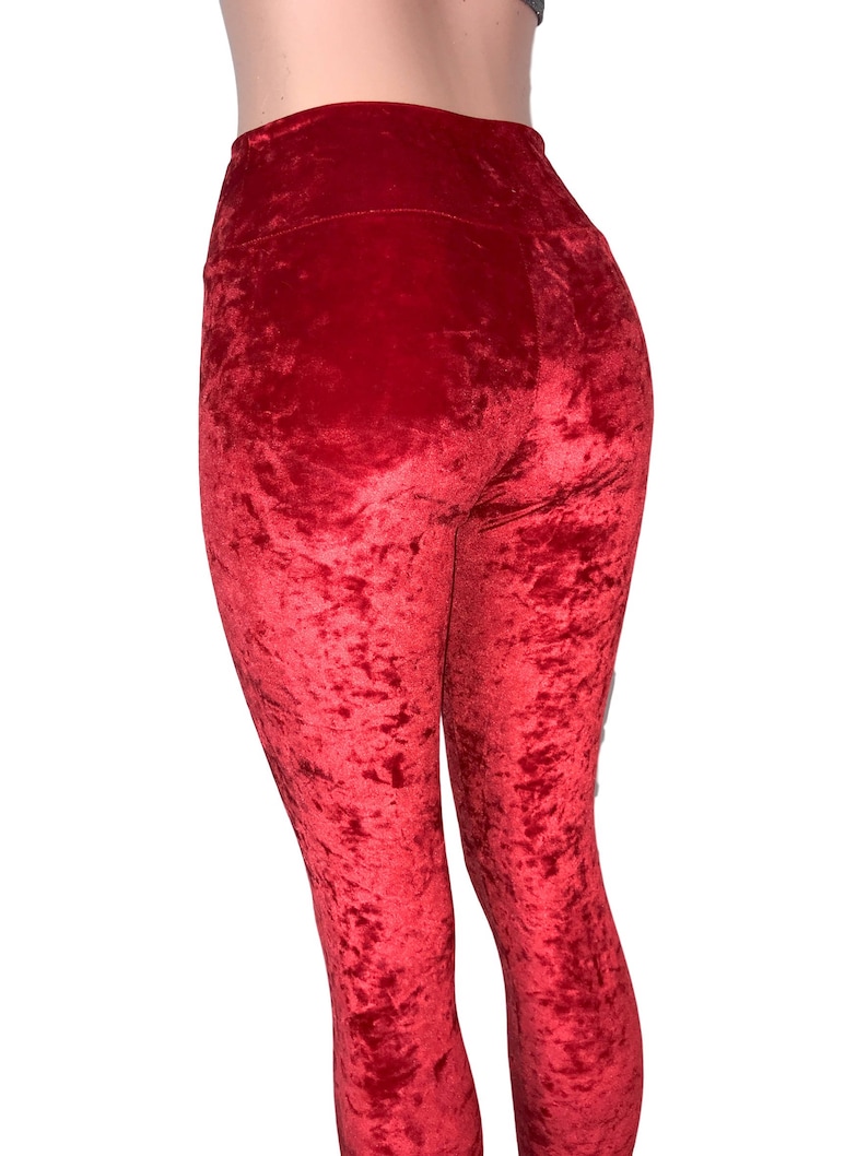 crushed velvet high waisted wide leg pants