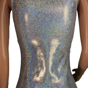 Silver Holographic Bodysuit Leotard Bathing Suit Bodycon - Etsy