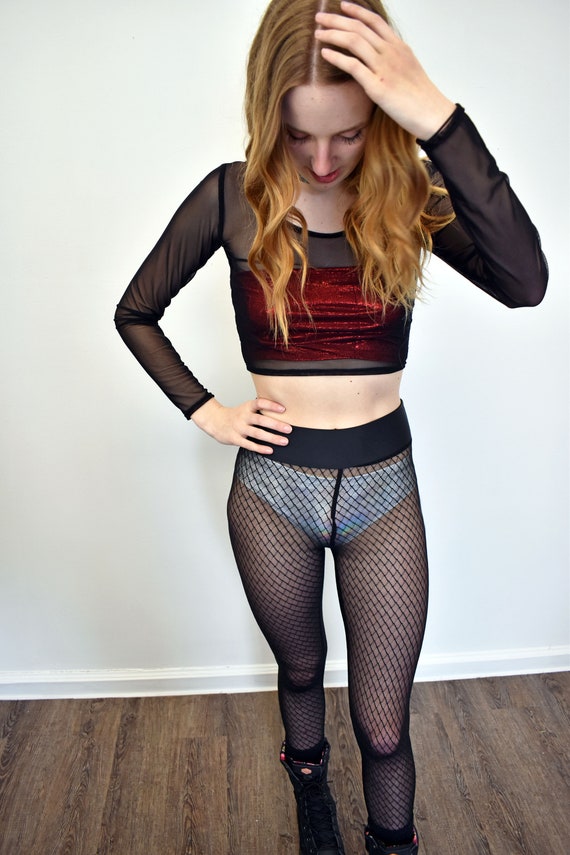 Black Vixen Mesh fishnet Leggings Pants Rave Outfit, Festival Clothing,  Sheer Fishnets -  UK