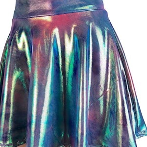 Metallic High Waisted Skater Skirt Tie Dye Rainbow Mystique - Etsy