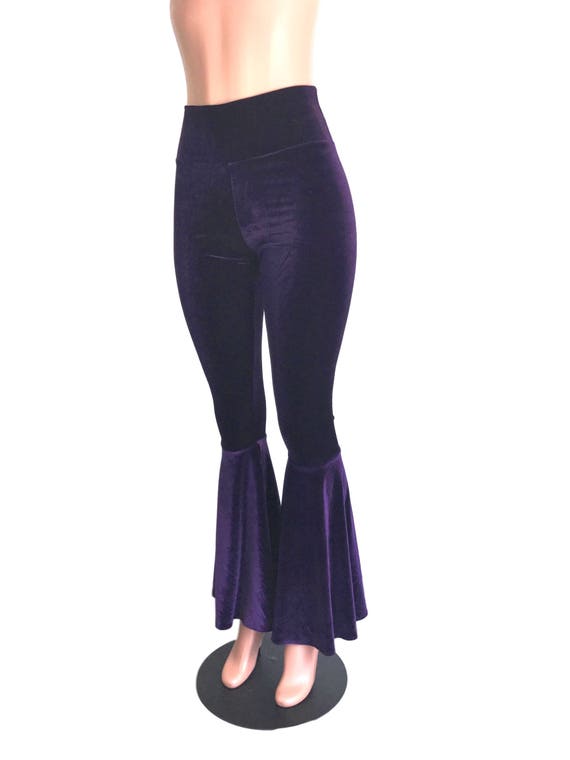 Purple velvet bell bottoms Clearance