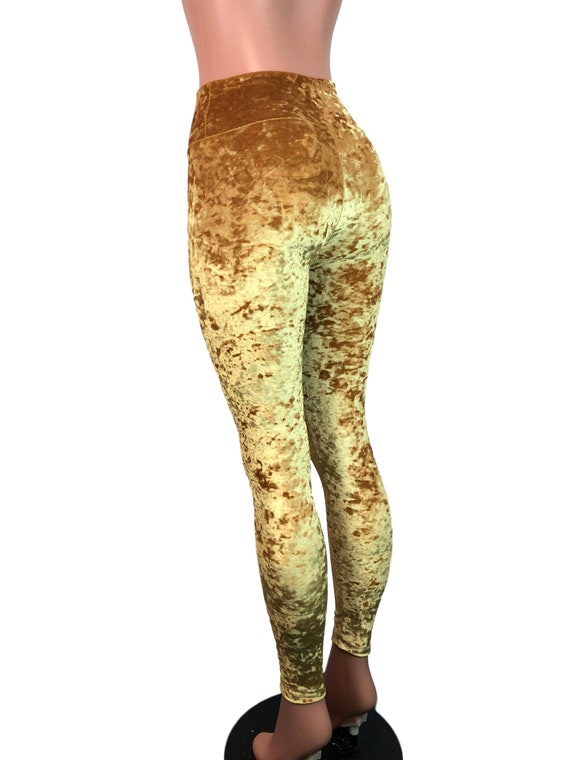 Metallic Gold Leggings Pants Rave Pants, Festival Clothing, EDM