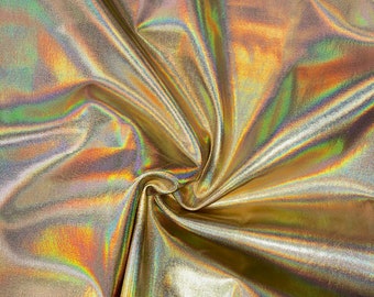 Gold Opal Holographic Nylon Spandex Stoff-by-the-Yard