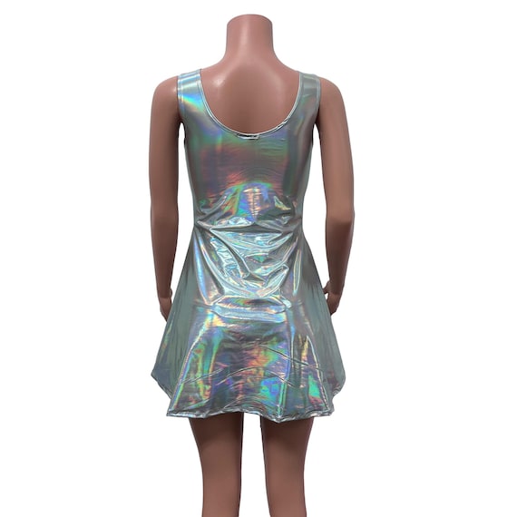 Lace-up Open-front Dress - *opal Holographic* - Rave Dress, Fit N Flare Dress, EDC, Festival Clothing, Costume - Etsy Denmark Lace-up Open-front Dress - *opal Holographic* - Rave Dress, Fit N Flare Dress, EDC, Festival Clothing, Costume - Etsy Denmark