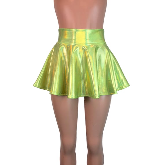 Neon green pleated skirt cheap