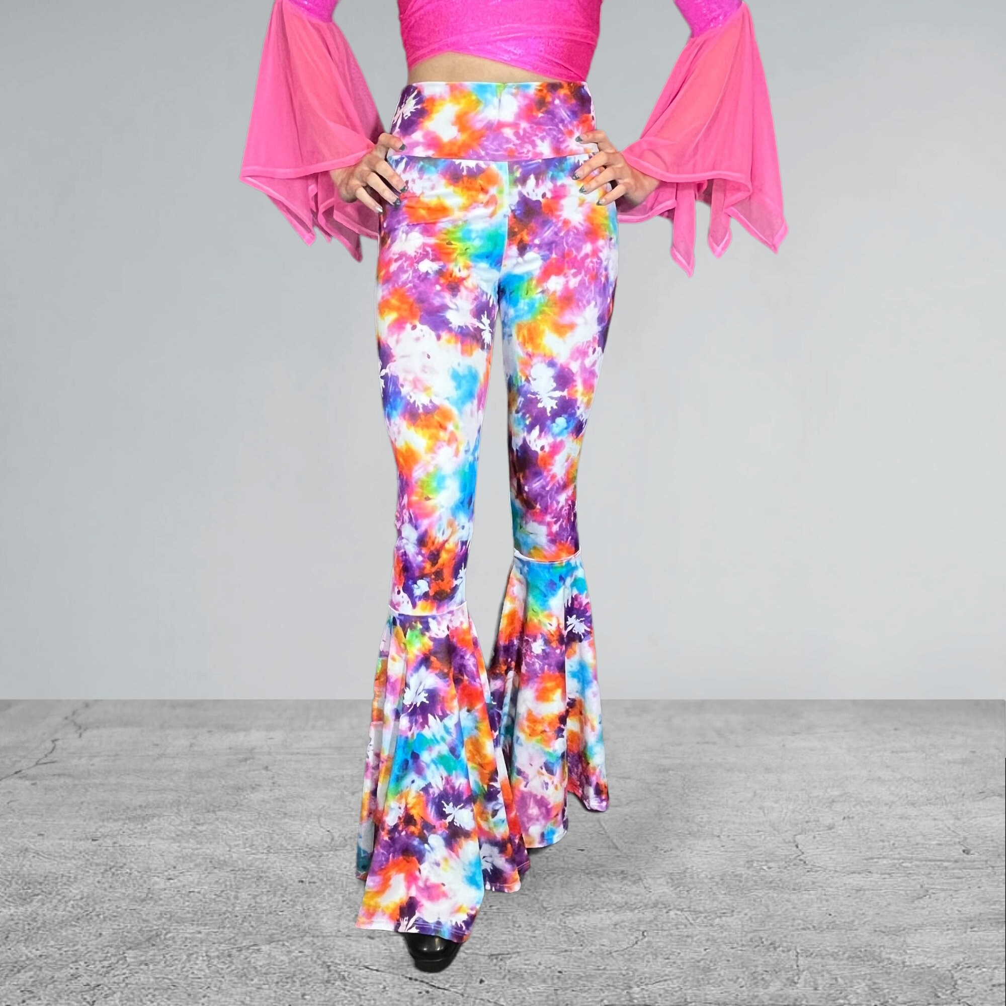 Tie Dye Groovy Bell Bottoms - Flare Pants - Choose Your Rise