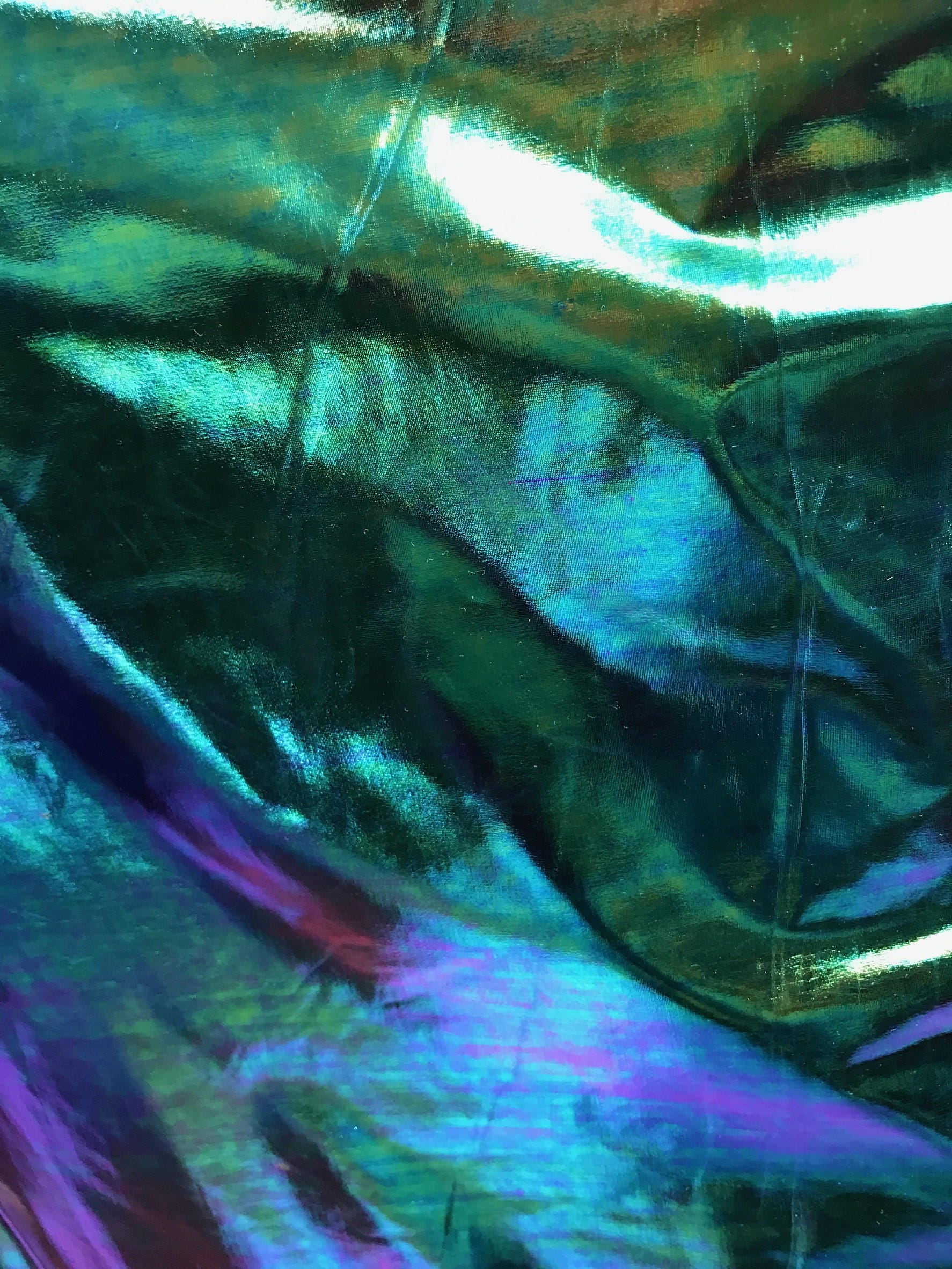 Holographic Oil Slick Poly Spandex Stretch Fabric By-the-yard - Etsy