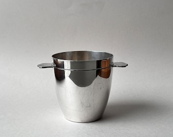 Vintage 30s Silver Plated Small Ice Bucket, Art Deco Barware Belgium