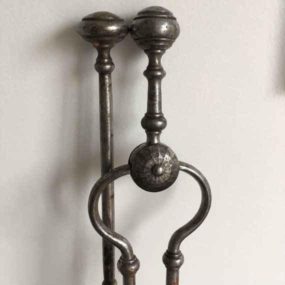 Exceptional Quality Antique Fireplace Tools Iron Shovel And Etsy