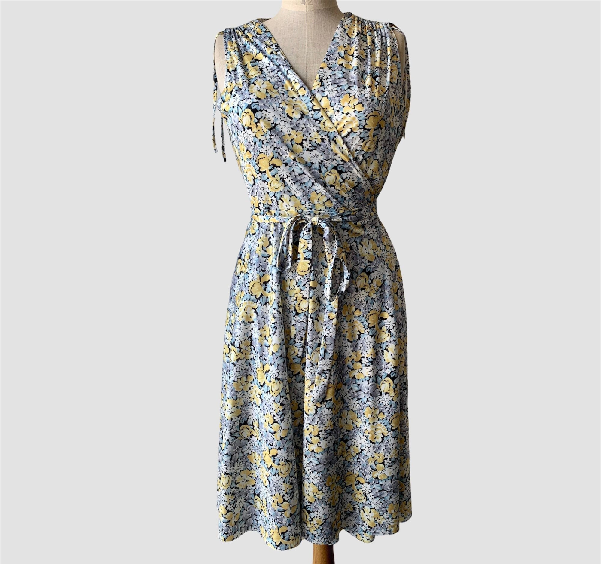 pale yellow wrap dress