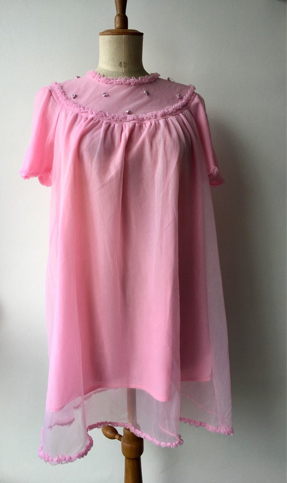 50s mimosa pink lingerie camisole,vintage double n