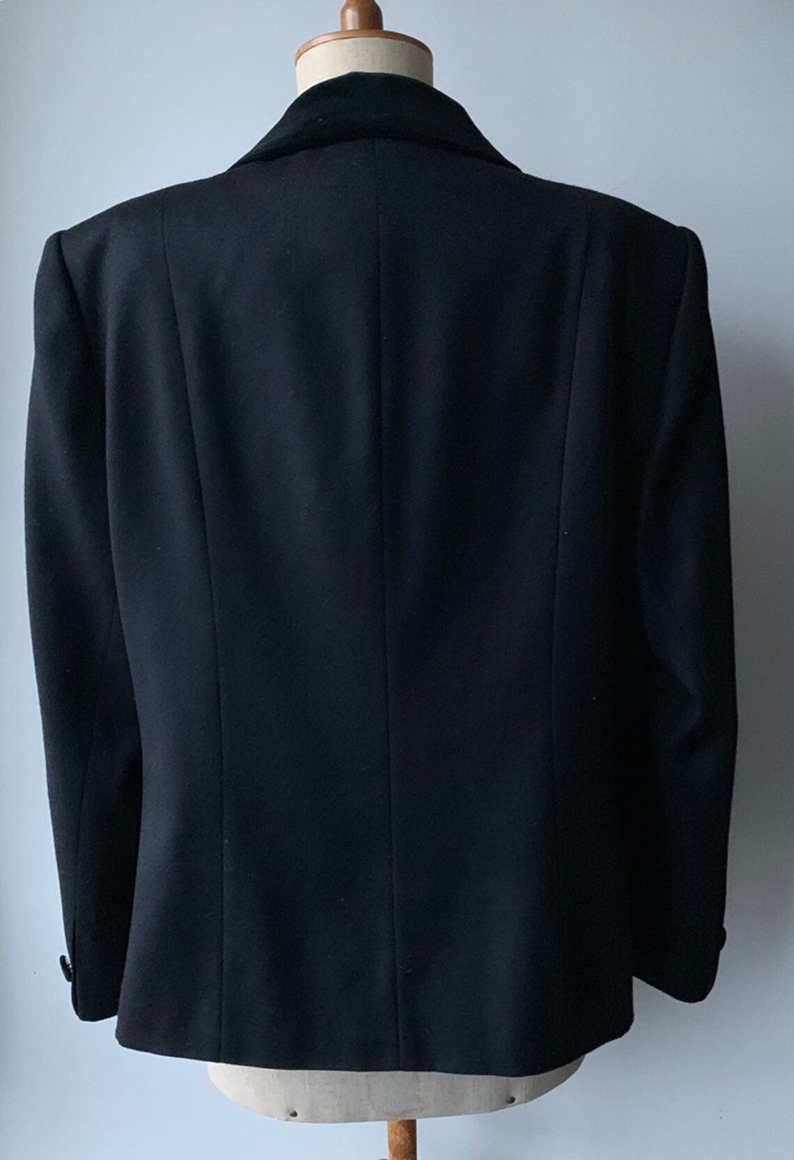 Weinberg Paris black vintage tuxedo wool blazer with velvet | Etsy