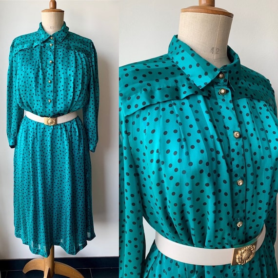 Teal chiffon dress, Chiffon dress vintage, black p