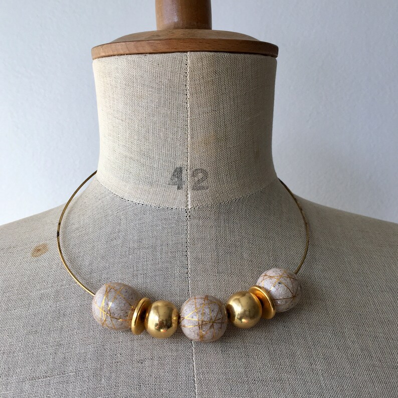 80s vintage gold chocker necklace