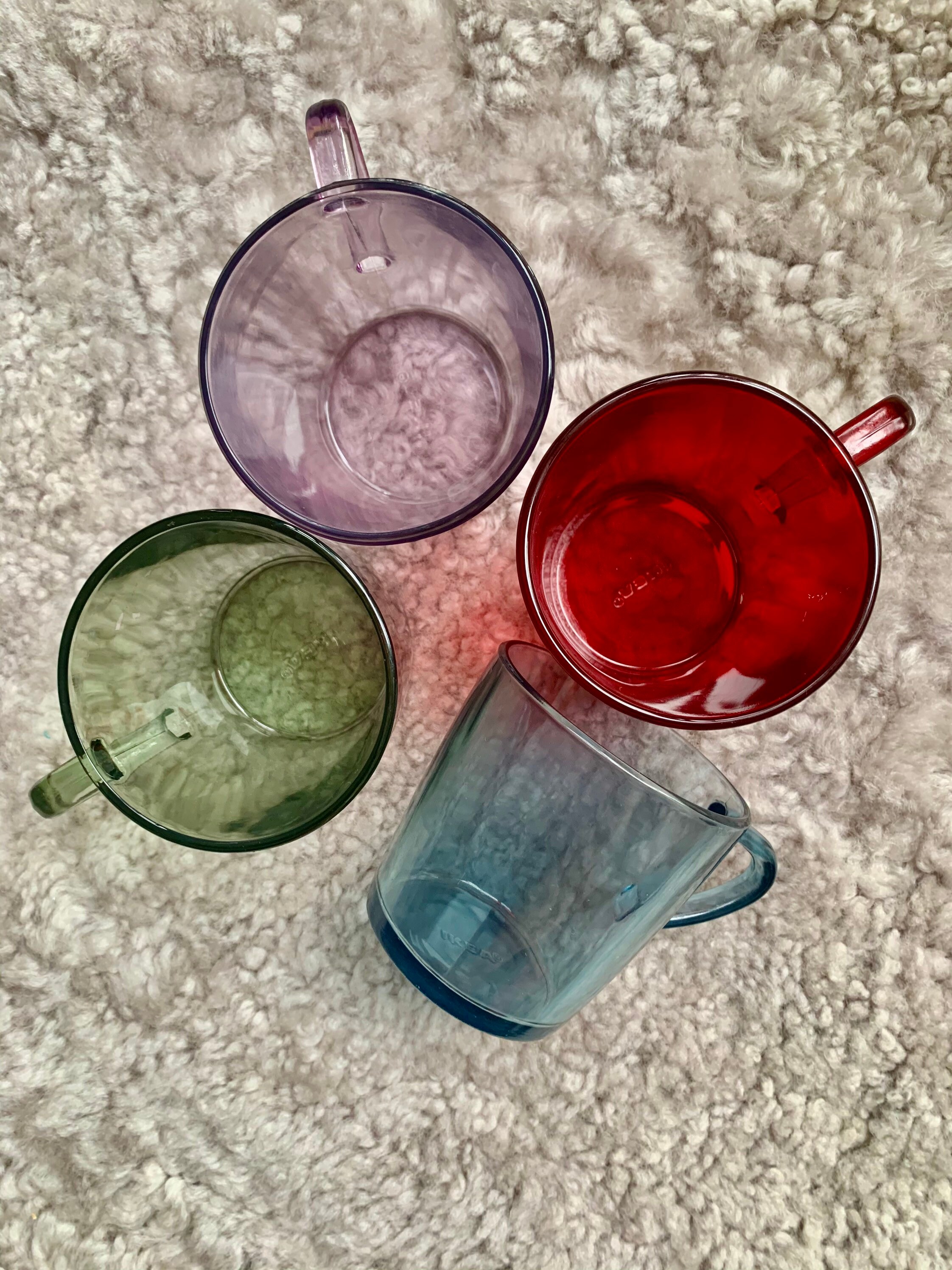 Vintage IKEA set of 4 colorful glass tea cups teacups IKEA Etsy