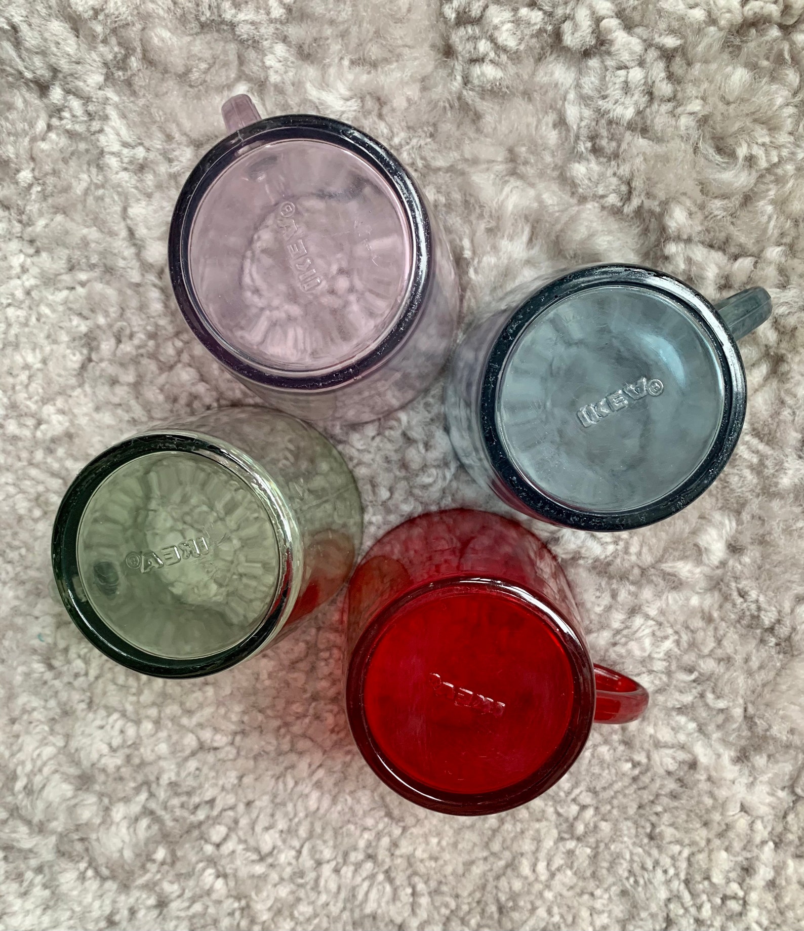 Vintage IKEA set of 4 colorful glass tea cups teacups IKEA Etsy