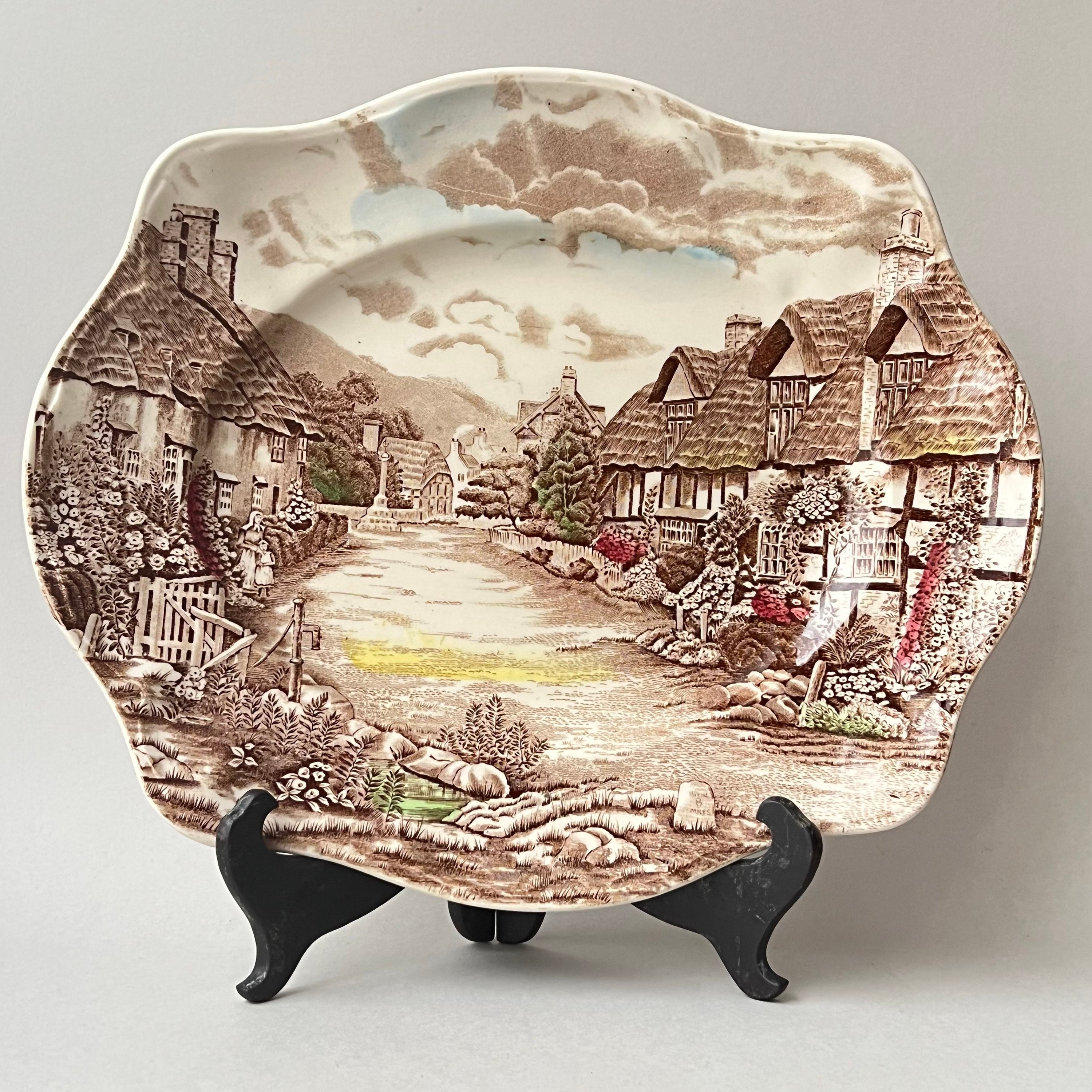 Antique OLDE ENGLISH Countryside Brown Multicolor Johnson Bros