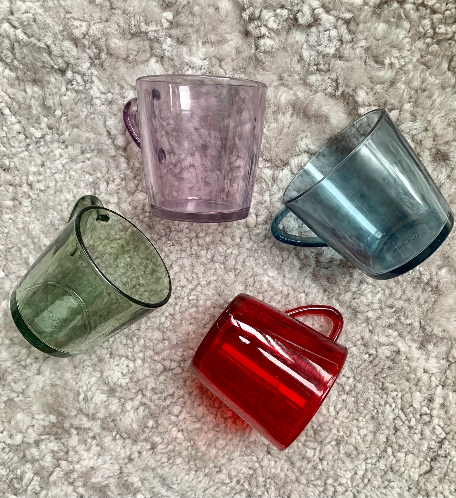 Vintage IKEA set of 4 colorful glass tea cups teacups IKEA Etsy