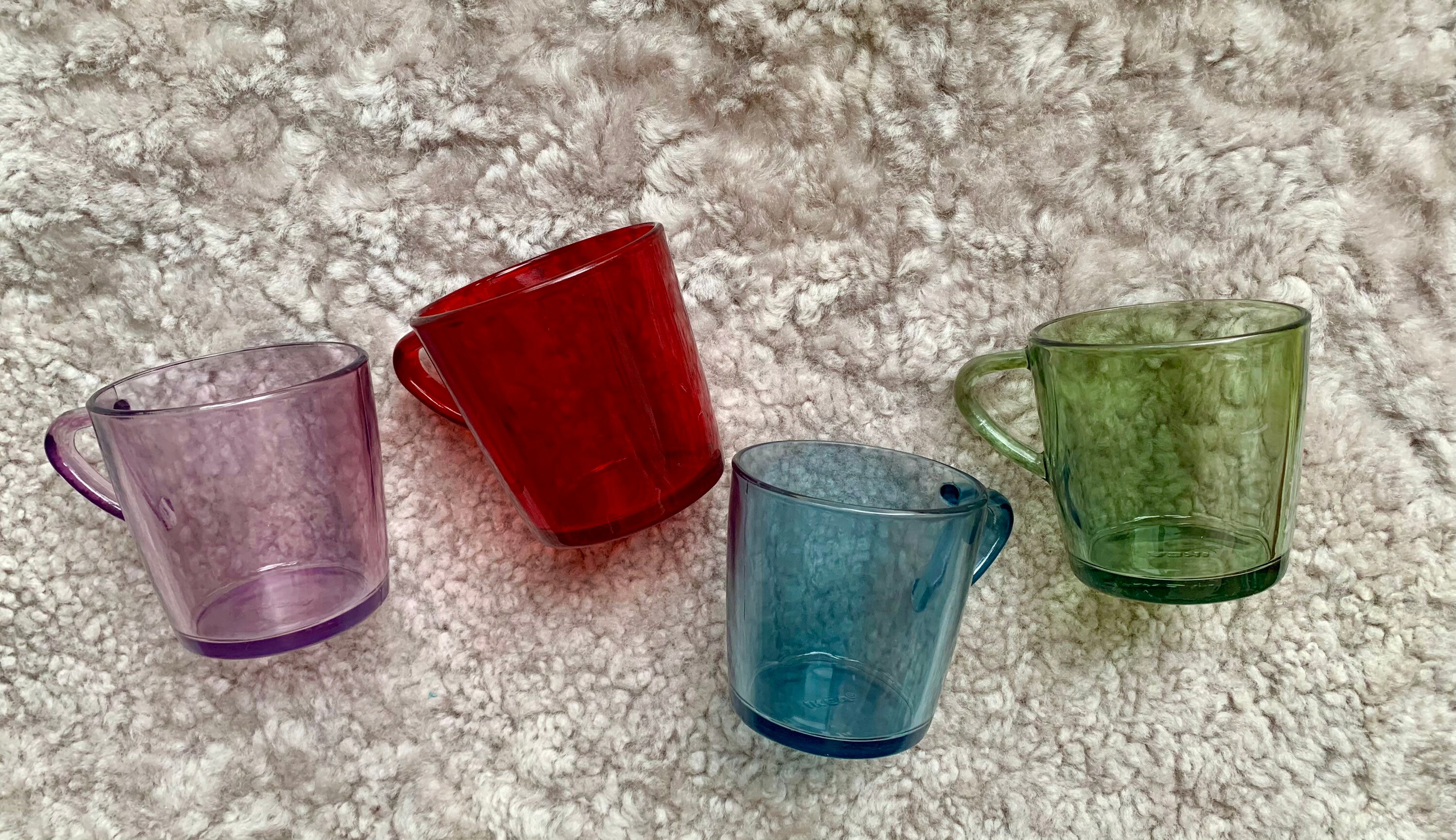Vintage IKEA set of 4 colorful glass tea cups teacups IKEA Etsy