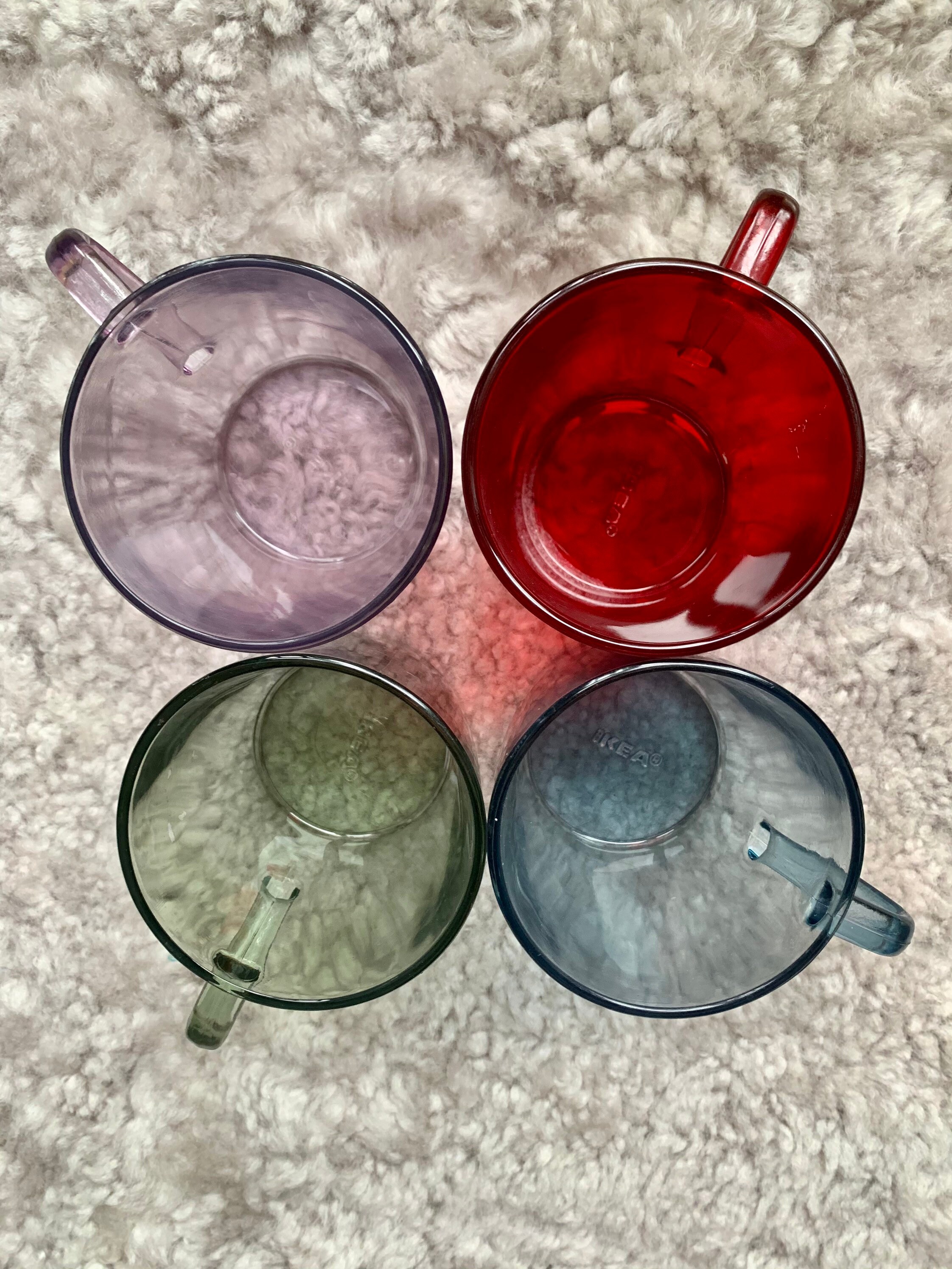 Vintage IKEA set of 4 colorful glass tea cups teacups IKEA Etsy