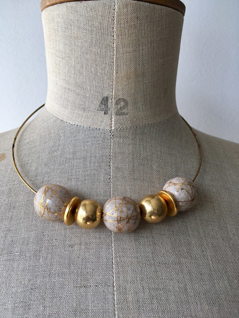 80s vintage gold chocker necklace