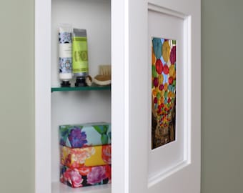 Compact Portrait Recessed Picture Frame Medicine Cabinet (11" W x 14" H)