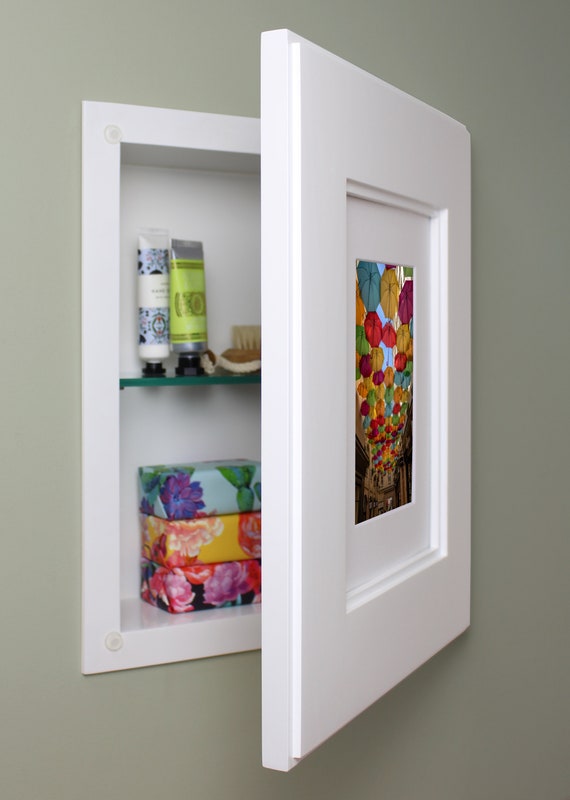 Compact Portrait Recessed Picture Frame Medicine Cabinet 11 W X 14