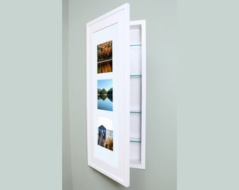 14x36 XXL Concealed Medicine Cabinet with a Picture Frame Door you decorate yourself - 5 colors! by Fox Hollow Furnishings