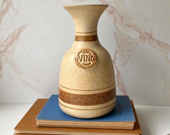 Vintage Ceramic Wine Carafe - Handmade by Pottery Craft USA - 1970s - Retro Kitchen Decor