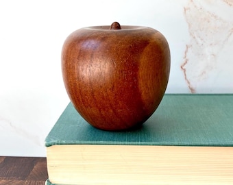 Vintage Hand Turned Wooden Apple