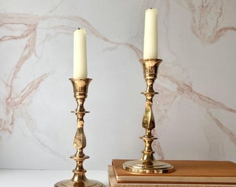 Vintage Brass 7” Candlestick Holders