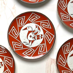 Vintage Southwestern Bird 8” Plates By Enesco Mountain & Mesa - Set of 5