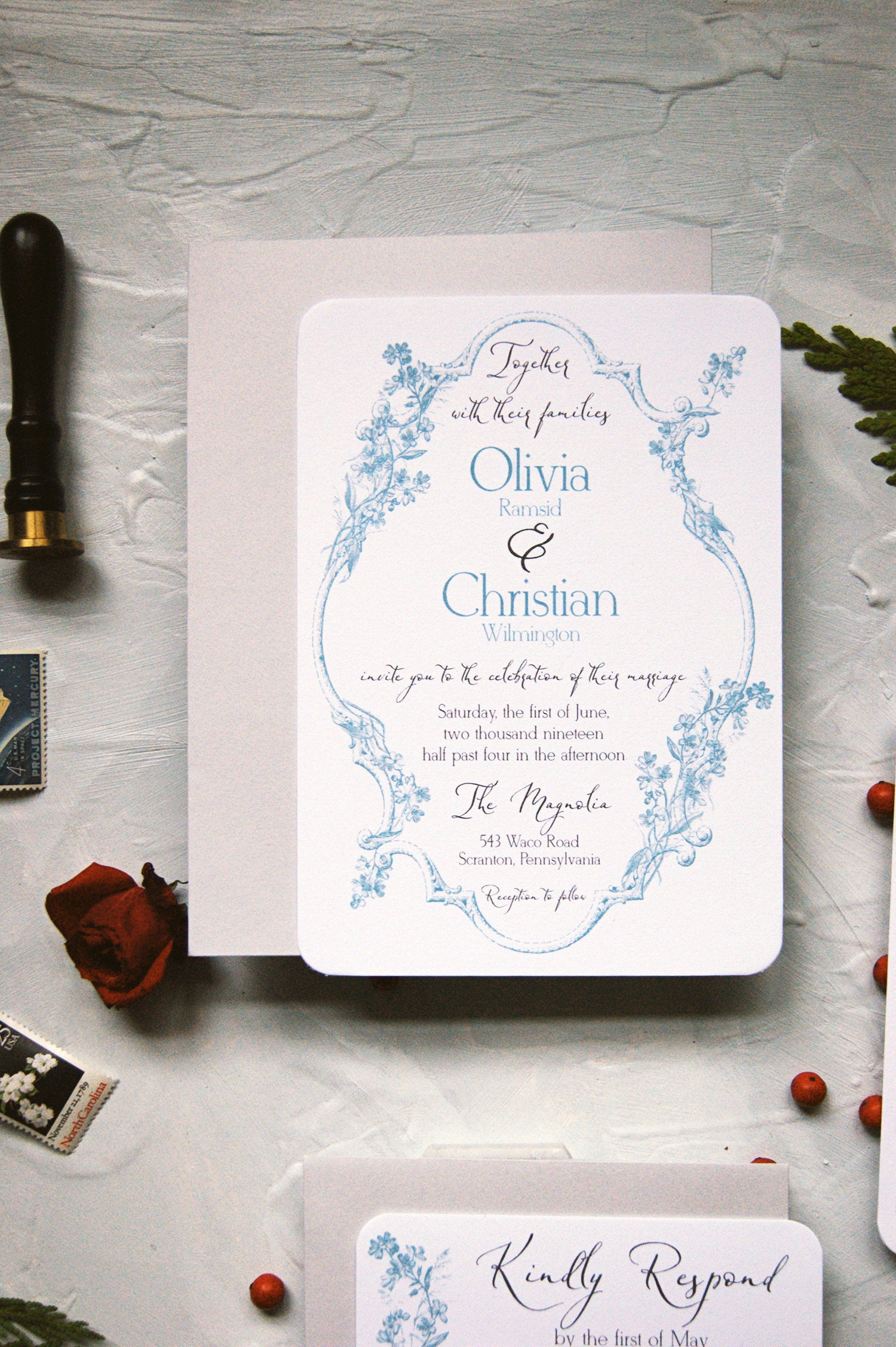 Rustic Elegant Dusty Blue Watercolor Wedding Invitations Wedding Stationery Ideas D Svadebnye Priglasitelnye Otkrytki Svadebnye Priglasheniya Svadba Na Plyazhe