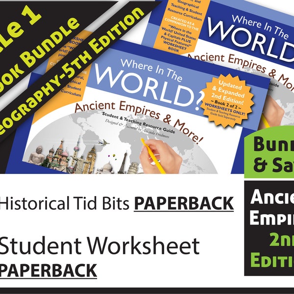 Homeschool Ancient Empires Geography - 2 Paperback Book Bundle-CC Geography 5thEd-Cycle 1-Ships Free!