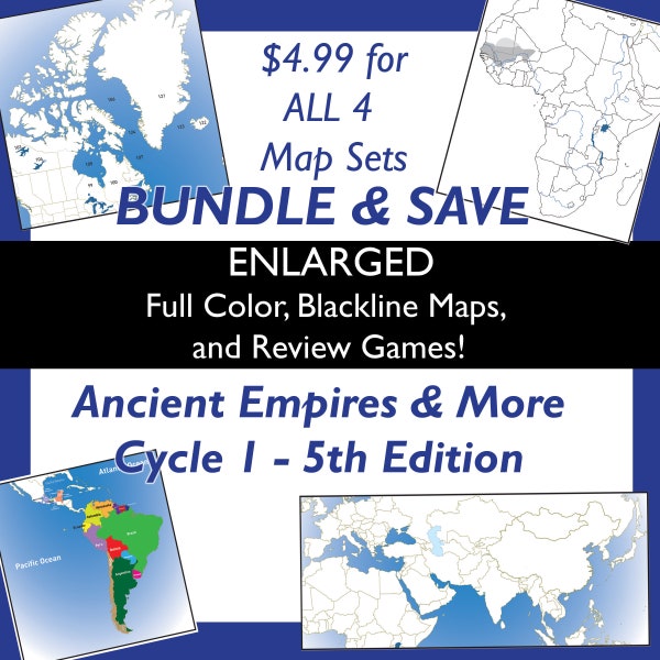 Enlarged Blackline, Full Color Maps and Games! - Ancient Empires and More - Classical Conversations - Cycle 1 - 5th Edition