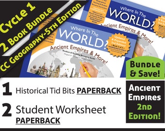 Homeschool Ancient Empires Geography - 2 DIGITAL DOWNLOAD Bundle - Books #1 & #2 -CC Geography 5thEd-Cycle 1