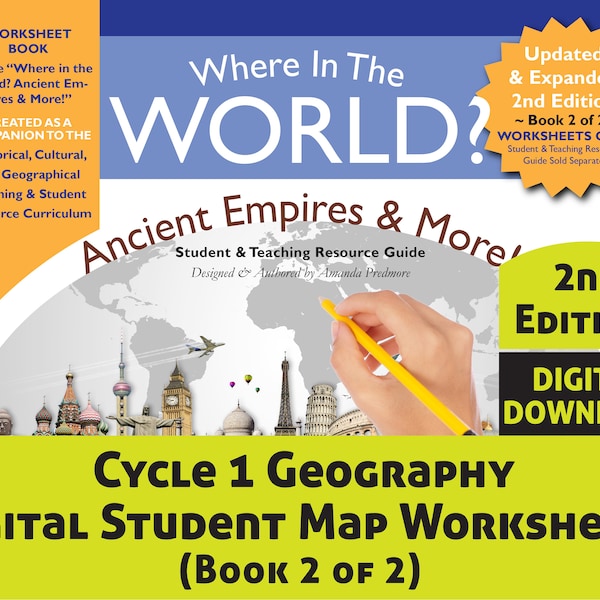 Classical Conv. Cycle 1-Ancient Empires Geography -DIGITAL DOWNLOAD Student Worksheet Book (Book #2)-CC Geography 5thEd