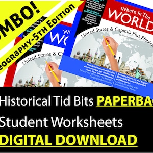 Homeschool Storia degli Stati Uniti + Geografia: tascabile + Fogli di lavoro digitali - Memorizza stati e capitali degli Stati Uniti + Caratteristiche fisiche-CC Geo 5thEdCy3-FreeSH